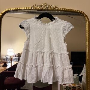 White Ruffled Babydoll Top